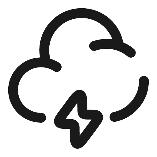 Cloud bolt broken icon, line style, from Solar