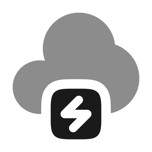 Cloud bolt minimalistic bold duotone icon, two-tone style, from Solar