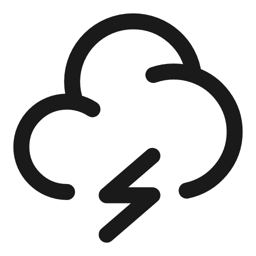 Cloud bolt minimalistic linear icon, line style, from Solar