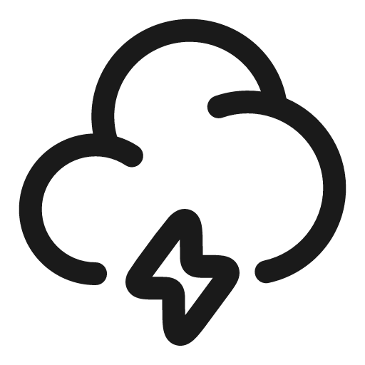 Cloud bolt outline icon, outline style, from Solar