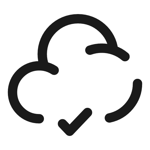 Cloud check broken icon, line style, from Solar