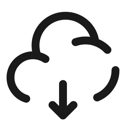 Cloud download broken icon, line style, from Solar