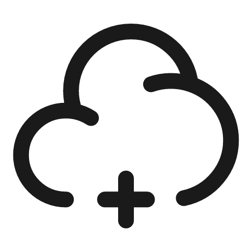 Cloud plus linear icon, line style, from Solar