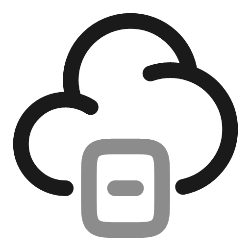 Cloud storage line duotone icon, two-tone style, from Solar