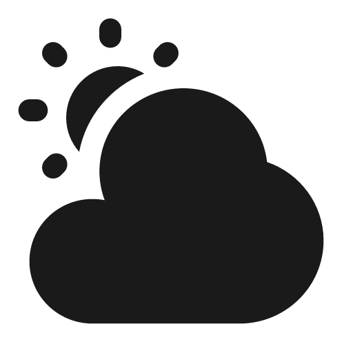 Cloud sun 2 bold icon, bold style, from Solar