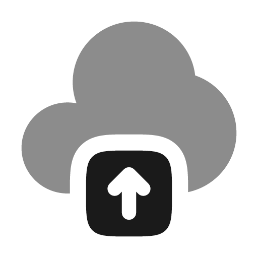 Cloud upload bold duotone icon, two-tone style, from Solar