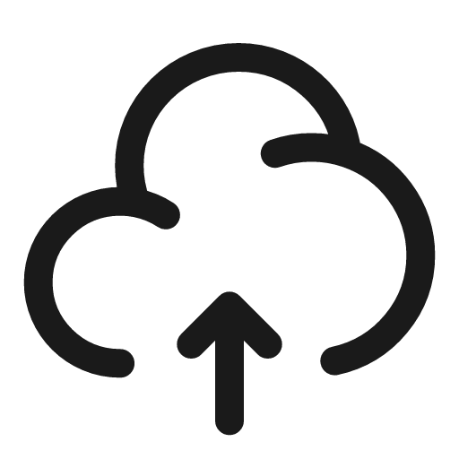 Cloud upload linear icon, line style, from Solar