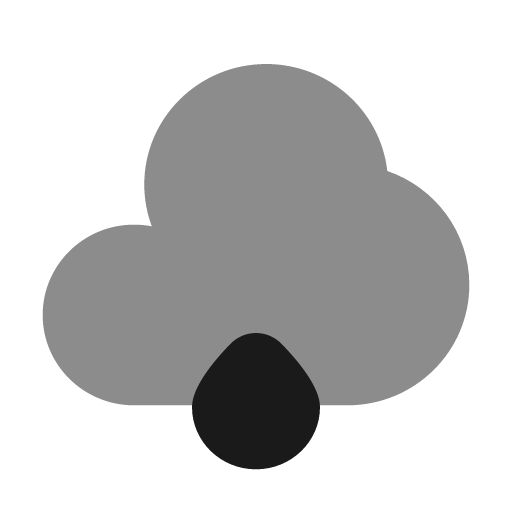 Cloud waterdrop bold duotone icon, two-tone style, from Solar