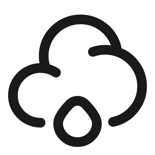 Cloud waterdrop linear icon, line style, from Solar