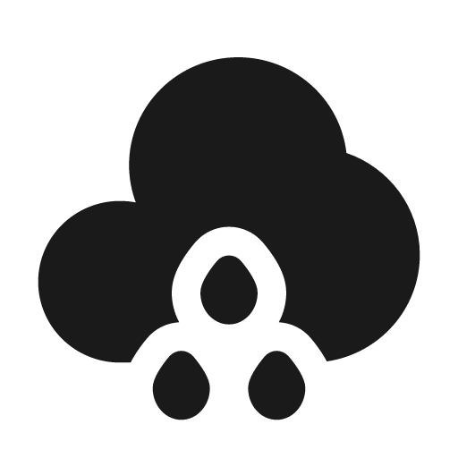 Cloud waterdrops bold icon, bold style, from Solar