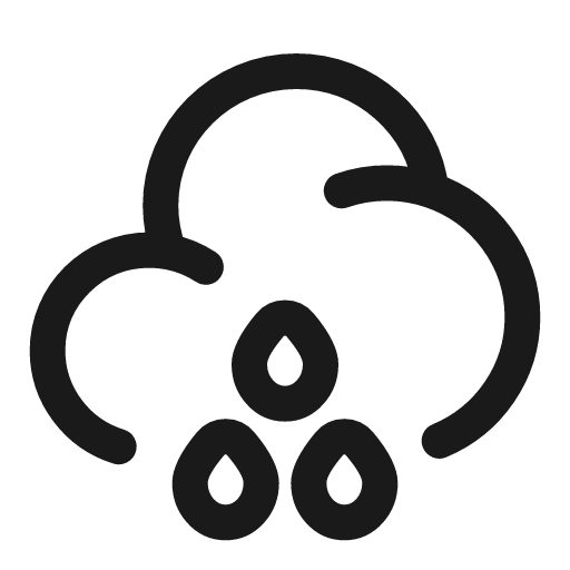 Cloud waterdrops linear icon, line style, from Solar