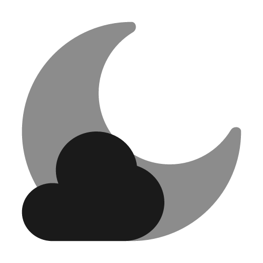 Cloudy moon bold duotone icon, two-tone style, from Solar