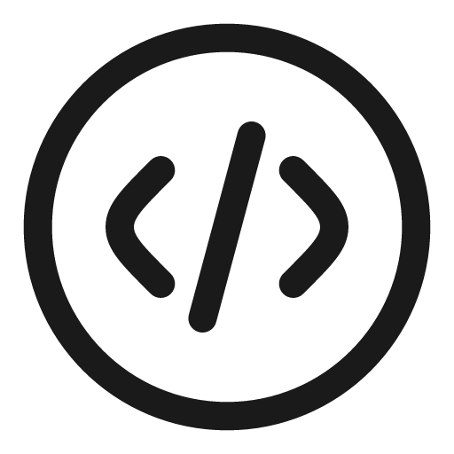 Code circle outline icon, outline style, from Solar