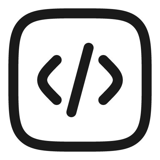 Code square outline icon, outline style, from Solar