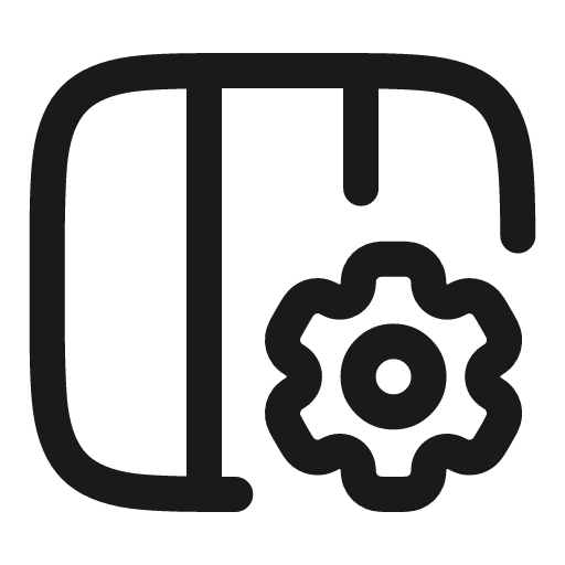 Columns 3 cog linear icon, line style, from Solar