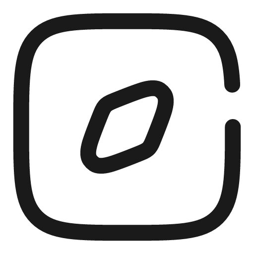 Compass square broken icon, line style, from Solar