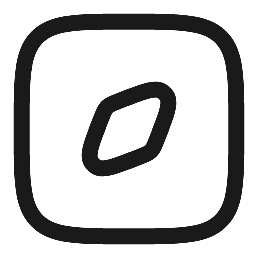 Compass square outline icon, outline style, from Solar