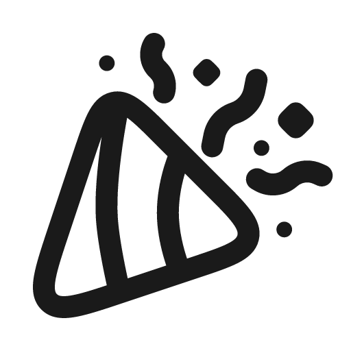 Confetti minimalistic outline icon, outline style, from Solar