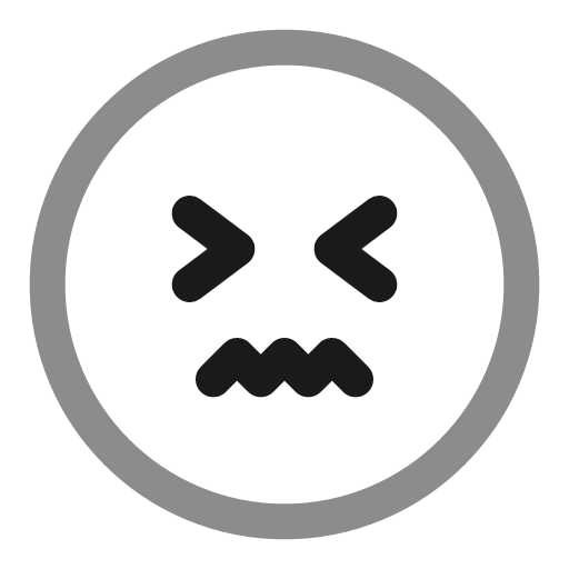 Confounded circle line duotone icon, two-tone style, from Solar