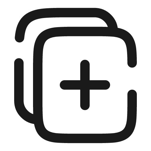 Copy add broken icon, line style, from Solar