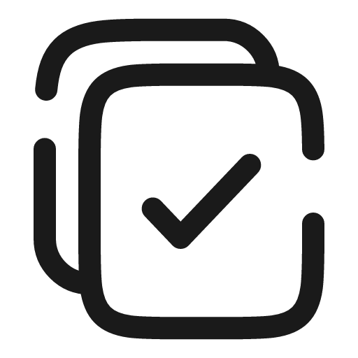 Copy check broken icon, line style, from Solar