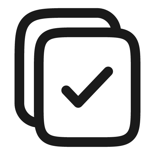 Copy check outline icon, outline style, from Solar
