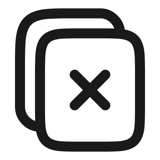 Copy close linear icon, line style, from Solar