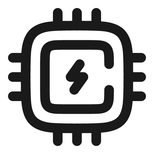 Cpu bolt broken icon, line style, from Solar