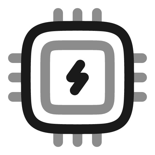 Cpu bolt line duotone icon, two-tone style, from Solar