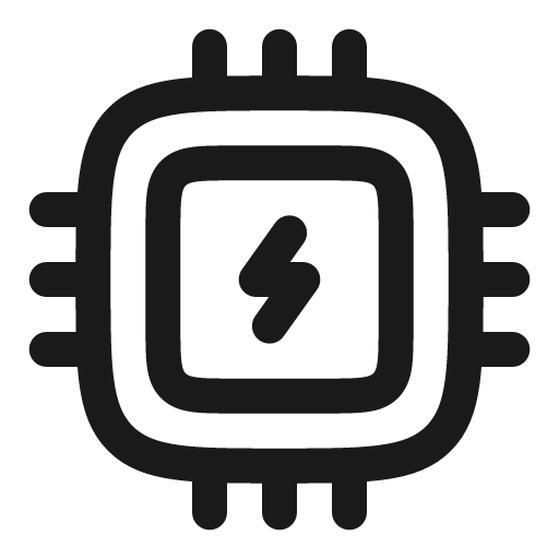 Cpu bolt outline icon, outline style, from Solar