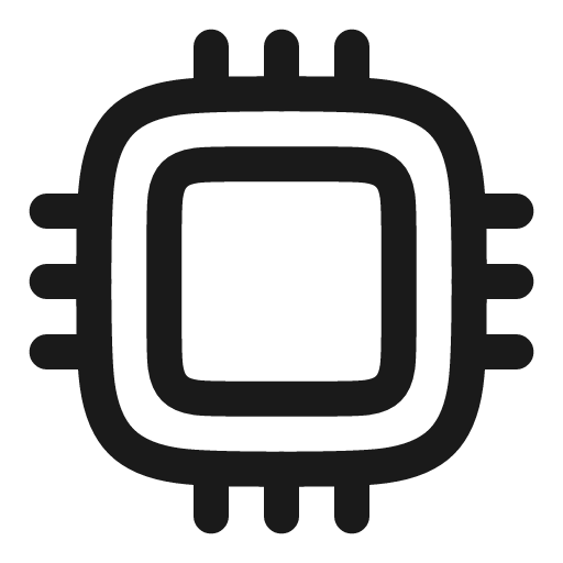 Cpu linear icon, line style, from Solar