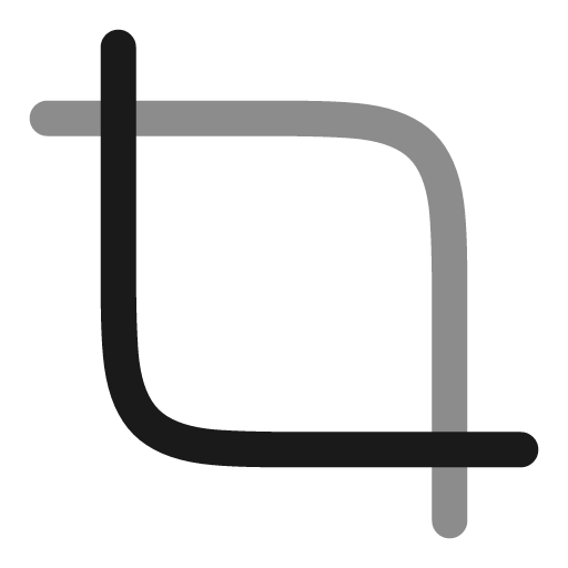 Crop minimalistic line duotone icon, two-tone style, from Solar