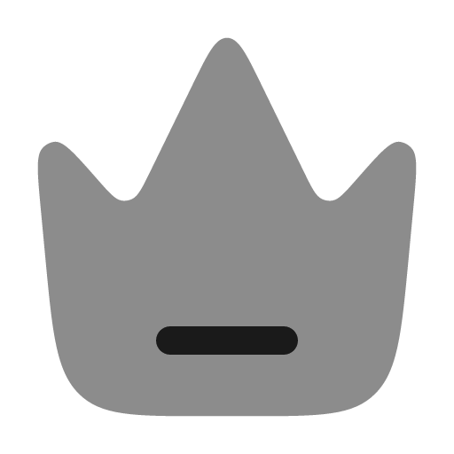 Crown line bold duotone icon, two-tone style, from Solar