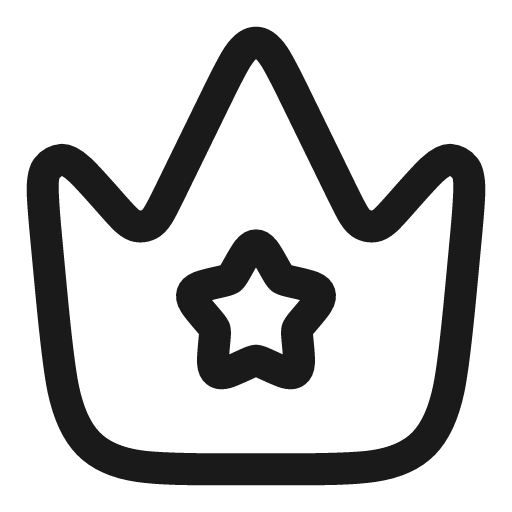 Crown star linear icon, line style, from Solar