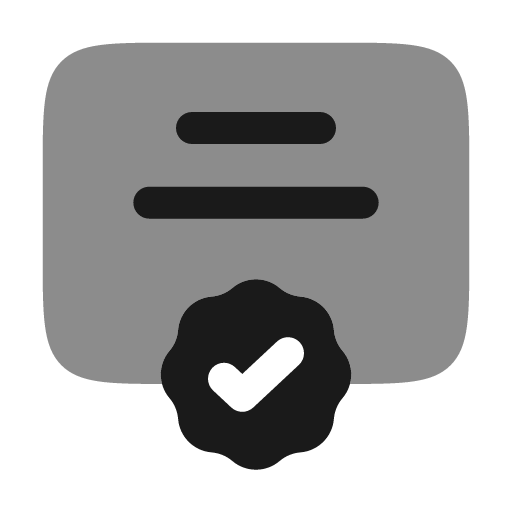Diploma verified bold duotone icon, two-tone style, from Solar