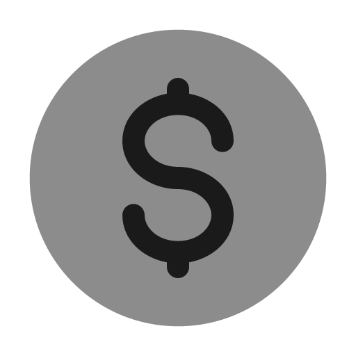 Dollar minimalistic bold duotone icon, two-tone style, from Solar