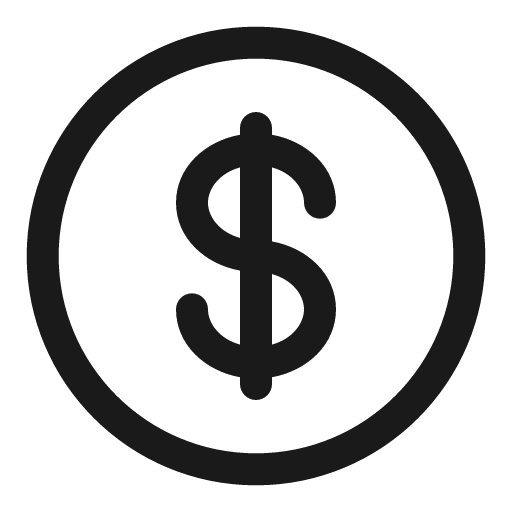 Dollar outline icon, outline style, from Solar