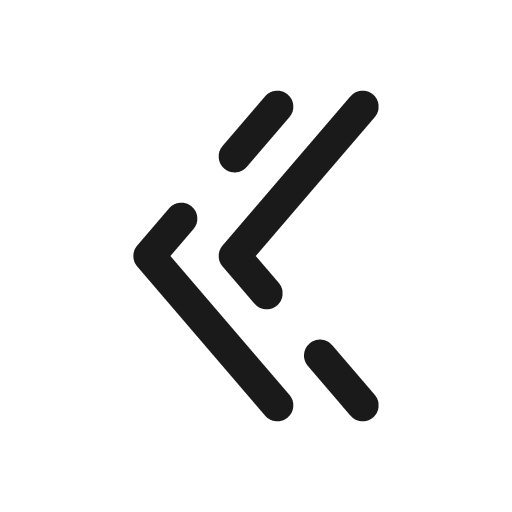 Double alt arrow left broken icon, line style, from Solar