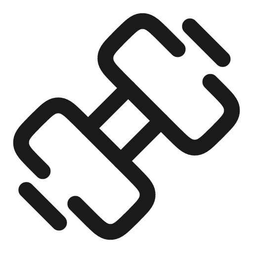 Dumbbell large minimalistic broken icon, line style, from Solar