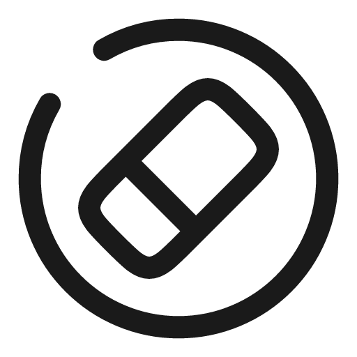 Eraser circle broken icon, line style, from Solar