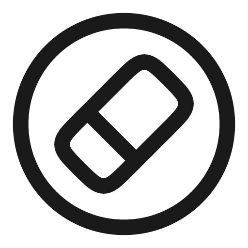 Eraser circle linear icon, line style, from Solar