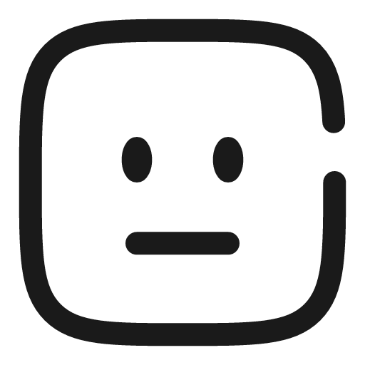 Expressionless square broken icon, line style, from Solar