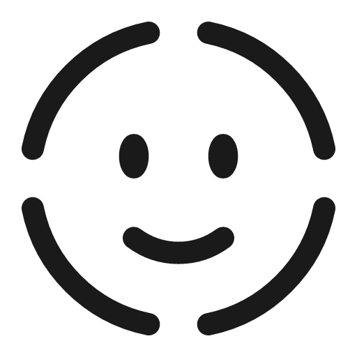 Face scan circle linear icon, line style, from Solar