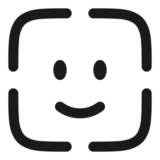 Face scan square broken icon, line style, from Solar