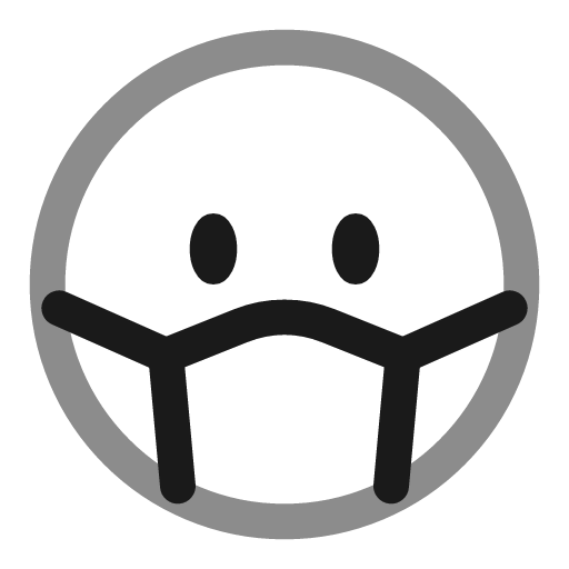Facemask circle line duotone icon, two-tone style, from Solar