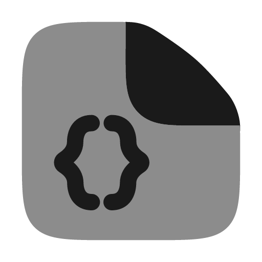 File braces bold duotone icon, two-tone style, from Solar