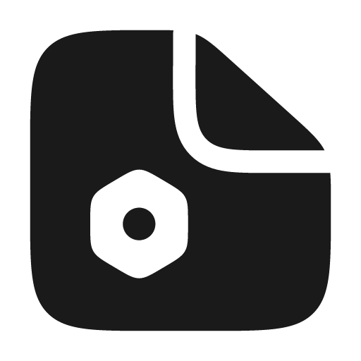 File cog bold icon, bold style, from Solar