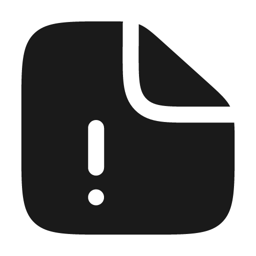 File warning bold icon, bold style, from Solar