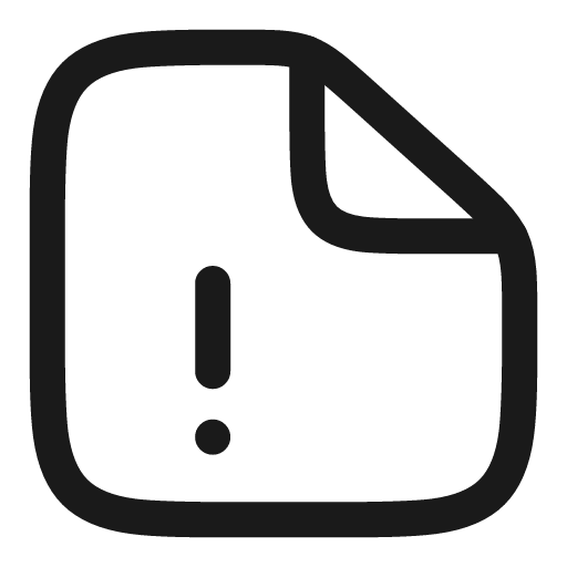 File warning linear icon, line style, from Solar