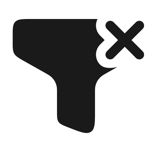 Filter close bold icon, bold style, from Solar